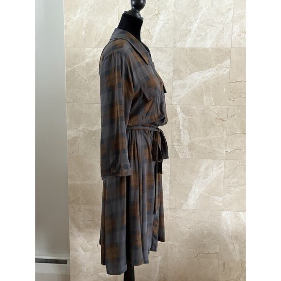 Torrid Outlander Tartan Shirt Dress - 2X Brown Plaid Belted, Claire Sassenach - Picture 7 of 13